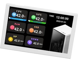 Draagbaar Mini Scherm - Secundair Display - Data Weergave - Aanpasbare Thema's - 5 Inch - Zwart