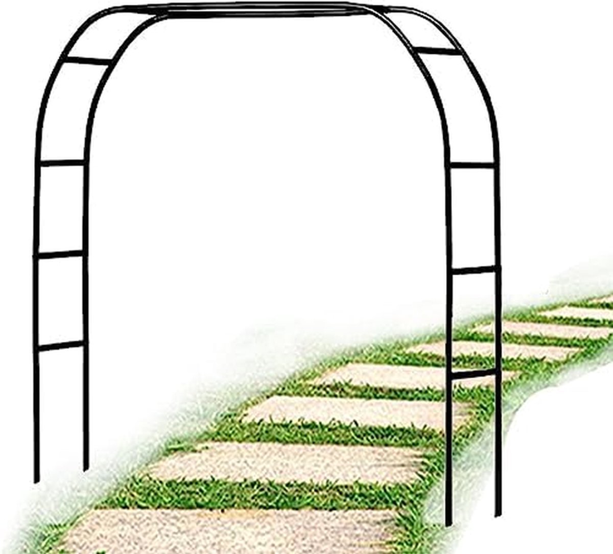 Metalen Tuinboog - Rozenboog - Tuin Decoratie - Weerbestendig Frame - 2.4m Breed - Groen