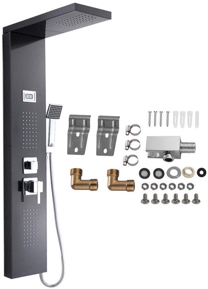 Shopcentral - Douchepaneel - Thermostatisch - LED Temperatuurweergave - Handdouche