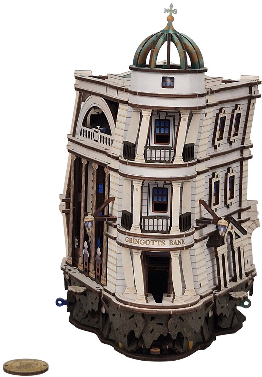 UGEARS 3D Modelbouw - Gringotts Bank Marble Run™ - Harry Potter™ - Mechanisch Bouwpakket Hout - 14 Jaar — afbeelding 9