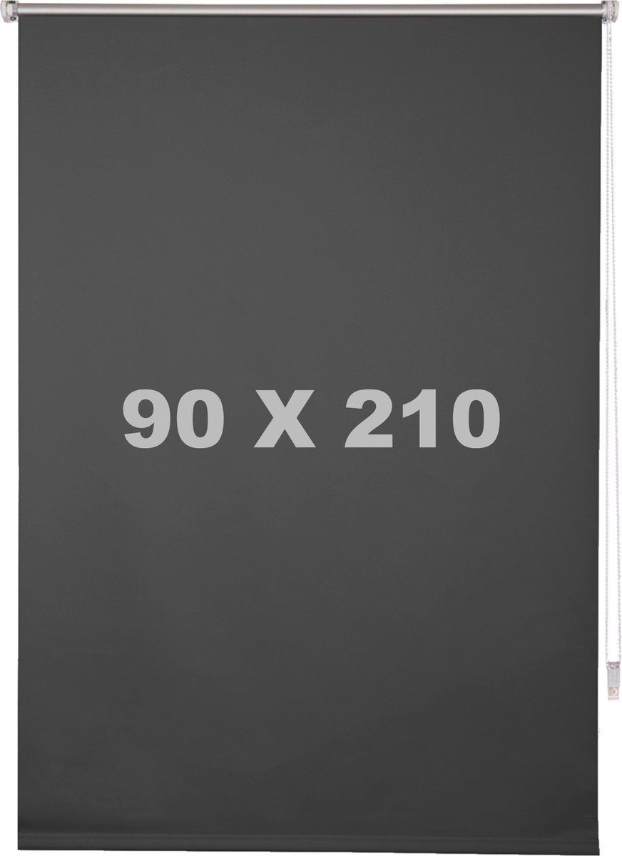 Saphly Gordijnenset 90x210cm Antraciet - Luxe, Verduisterend en Isolerend, Rolgordijnen verduisterend en Luxaflex - Voor Woonkamer, Slaapkamer en Privacy Gray