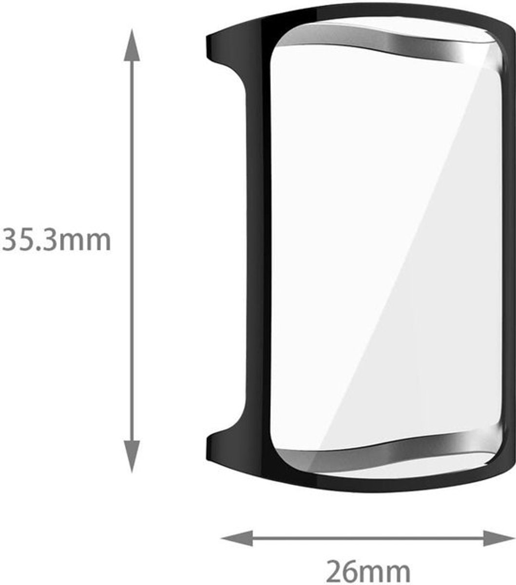 By shayne - Horloge Beschermhoes - TPU - Schokbestendig - Zwart Transparant Zilver