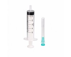 Romed 10ml Injectiespuit 21G met naald - 100 stuks - spuit met naald - doseerspuit - Polypropyleen & Latex-vrij rubber - Tweedelige 10ml wegwerpspuit met canule, steriel per stuk verpakt.