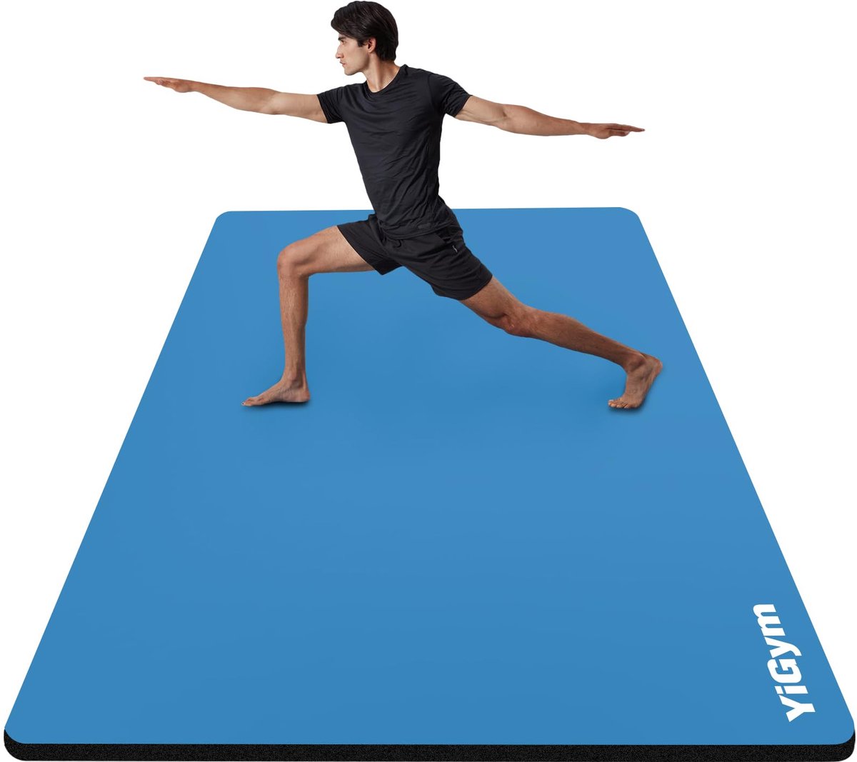 SnelShoppen - YiGym Gymnastiekmat 195 x 90 x 1,5 cm Dikke Brede Yogamat NBR Fitnessmat voor Sport, Yoga, Thuisgebruik, Dikte, Antislip en Comfort