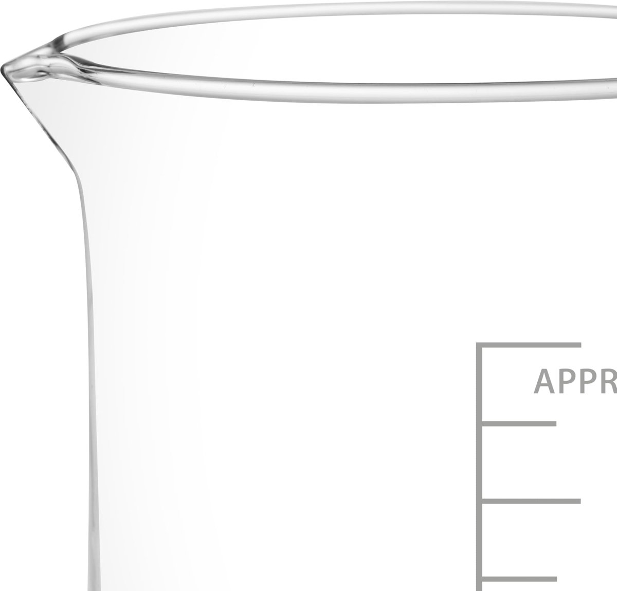 SnelShoppen - Boro 3.3 glazen maatbeker laboratorium 2 liter - maatbeker voor keuken, wetenschappelijk gebruik, hittebestendig, transparant, duurzaam