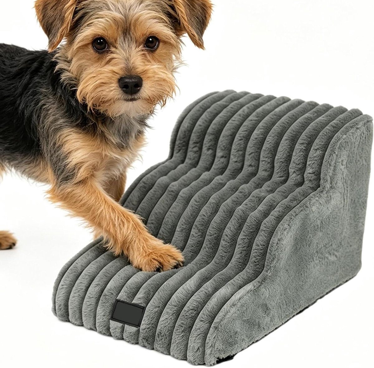 Hondenoprit Bank - Huisdierladder Kattentrap - Huisdieren Comfort - Antislip Basisontwerp - 40x40x31cm - Grijs