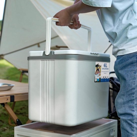 Geïsoleerde Koelbox - Draagbare Opslag - Outdoor Avonturen - Waterdichte Constructie - 6 Liter Inhoud - Wit van Merkloos — afbeelding 3
