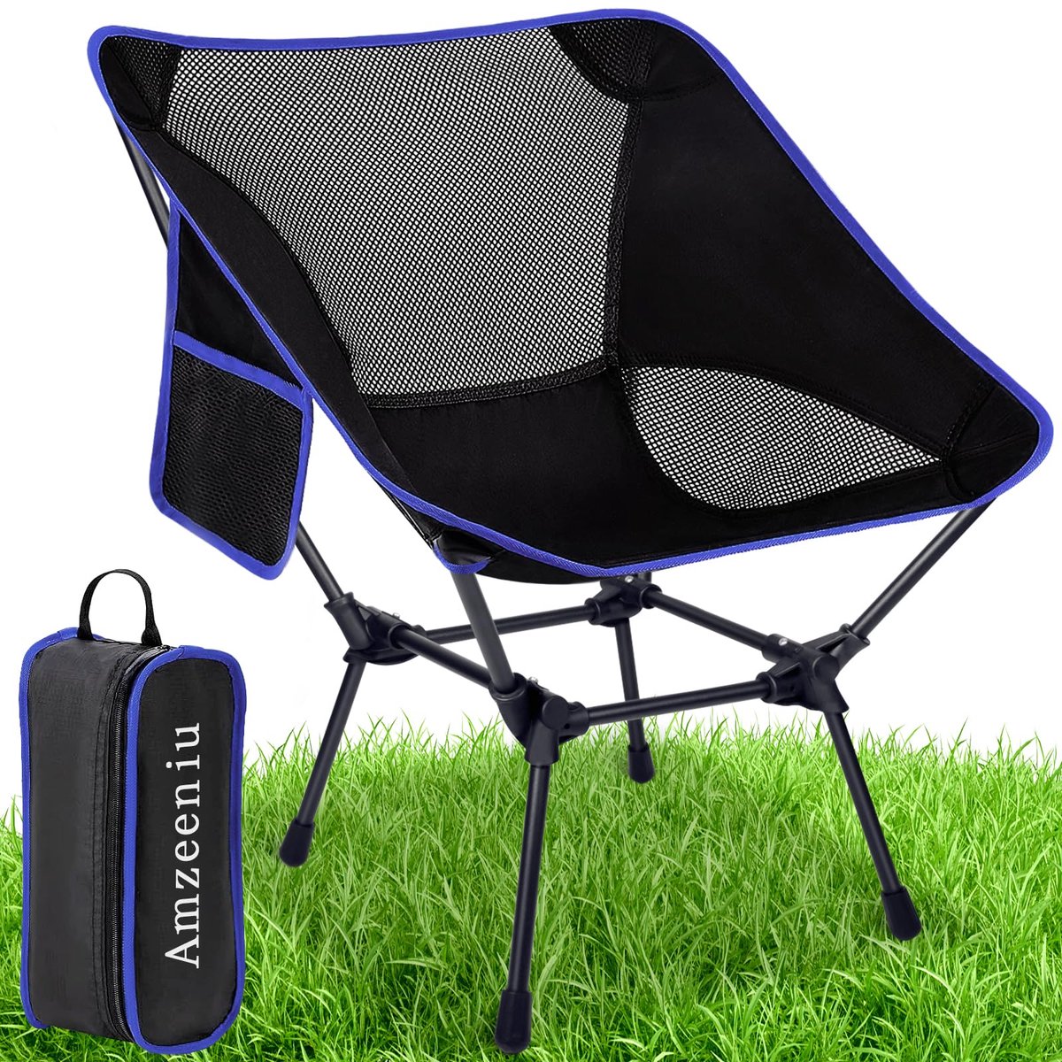 SnelShoppen - Vleuexe Opvouwbare Campingstoel - Draagbare Klapstoel voor 120 kg - Visstoel met Draagtas - Koolstofstaal Tuinstoel voor Outdoor, Campin