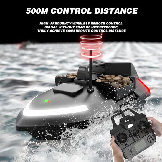 RC Voerboot - Visaasboot Visboot - Vissen met aas - GPS positionering - 31 cm - Zwart — afbeelding 5