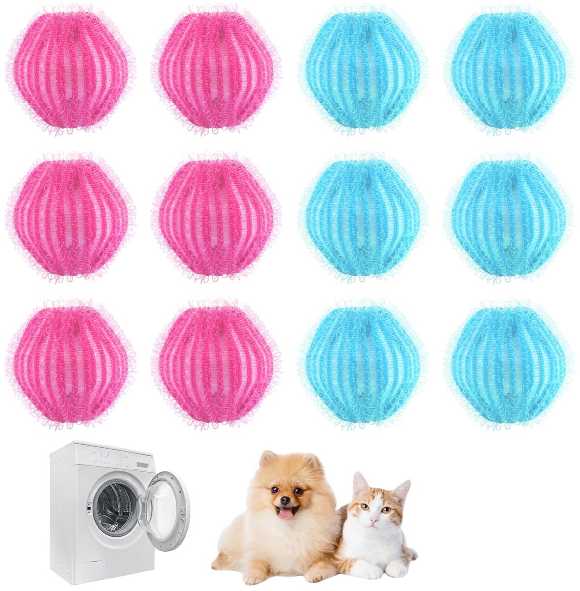 Dailygoods- Wasballen Herbruikbaar - 20 Stuks - Anti-haar - Dierenharen Verwijderaar - Nylon/Kunststof - 35 mm - Haarverwijderaar