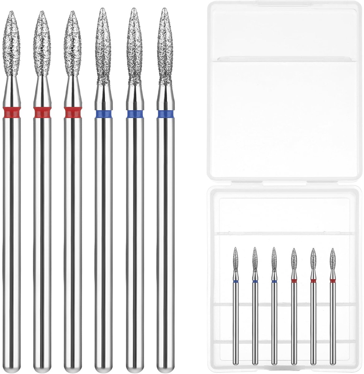 Dailygoods - 6 Stuks Professionele Nagelfrezen - Bits voor Manicure en Pedicure