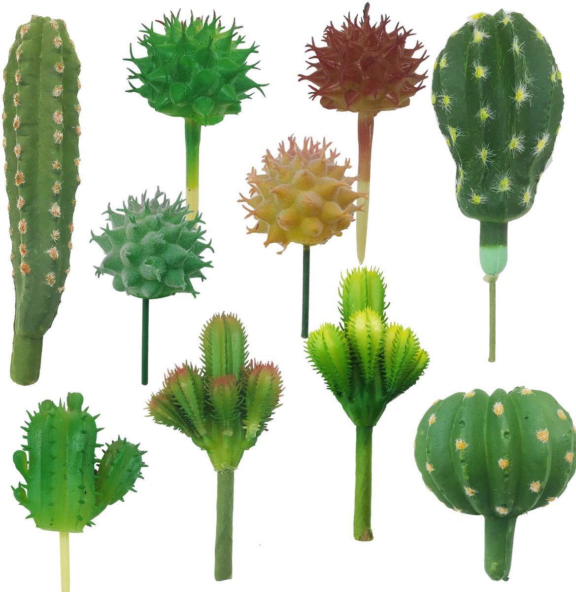 Dailygoods - Kunstmatige Cactus Decor - 10 Stuks Faux Succulenten