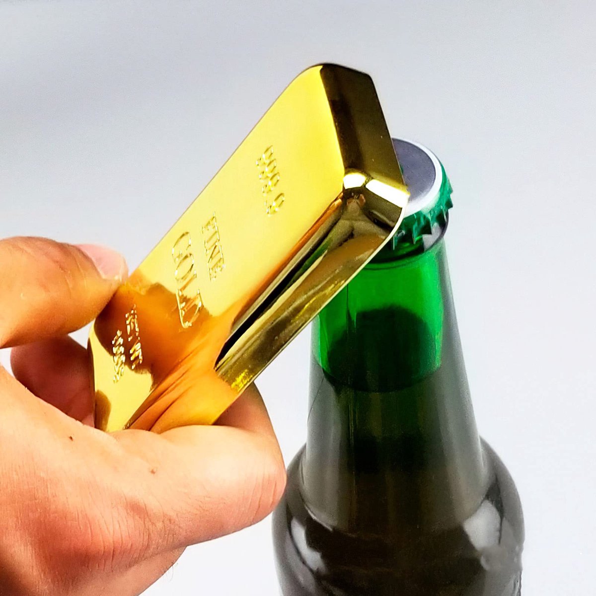 Dailygoods - Creatieve Flesopener in de Vorm van een Gouden Staven - Uniek Keukenaccessoire