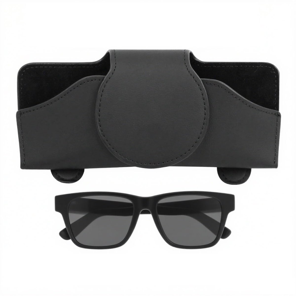 Dailygoods - Lederen Zonnebrilhouder Voor in de Auto - Magnetisch Ontwerp