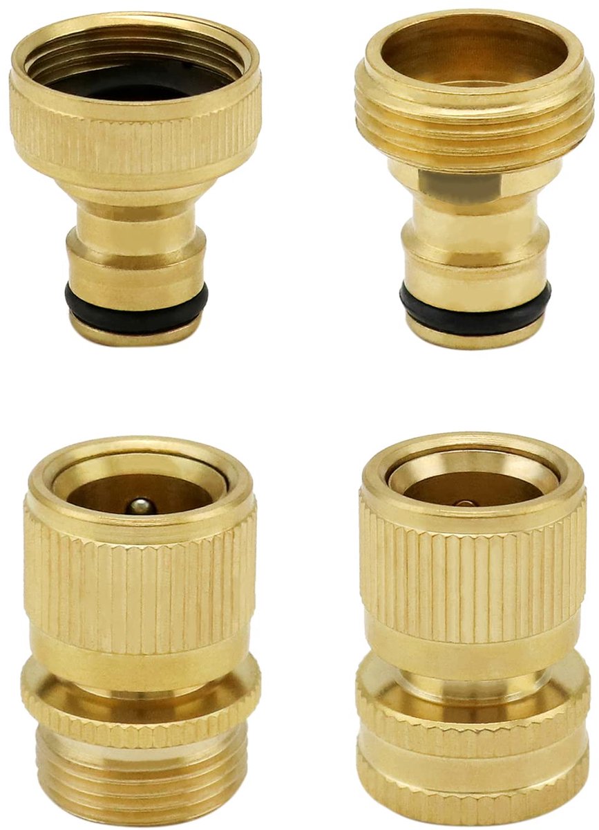Dailygoods - Messing Slangconnector 3/4 Inch - Set van 2