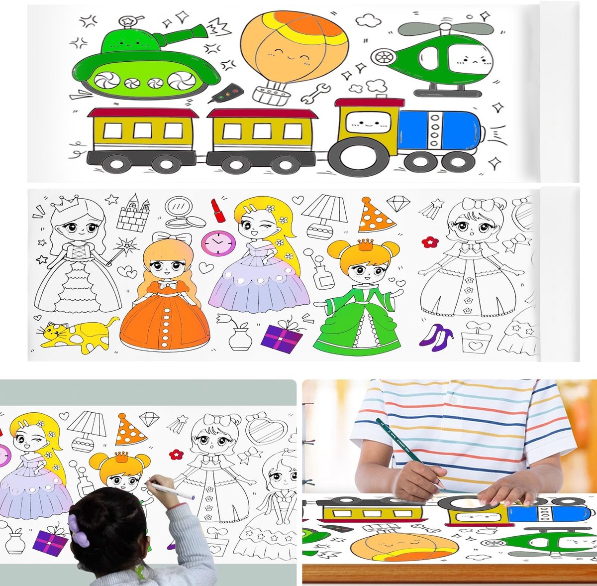 Dailygoods- Tekentpapier 2 Rollen - 300 x 30 cm - Afbreekbaar Zelfklevend - Geschikt voor Schilderen/Kleuren - Hoogwaardig Glad Oppervlak - Ideaal voor Creativiteit - Tekenrol