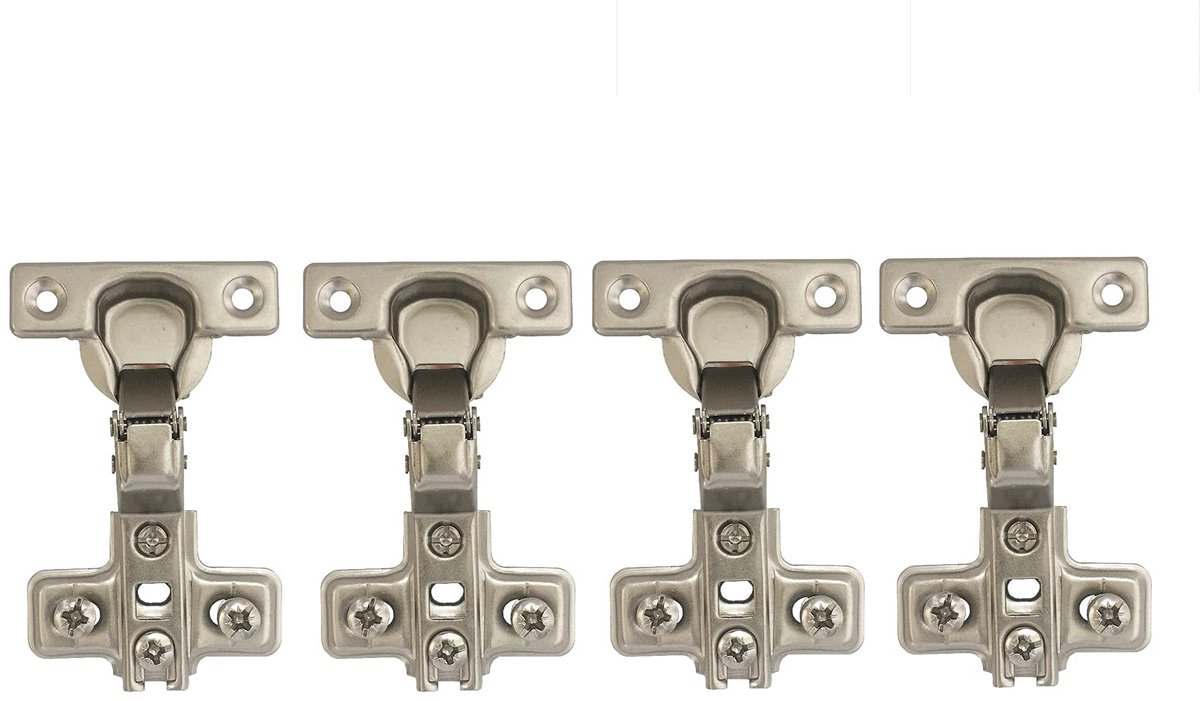 Dailygoods - Standaard Binnenliggend Scharnieren 26mm zonder Demper - Keukast Scharnier Pak van 4
