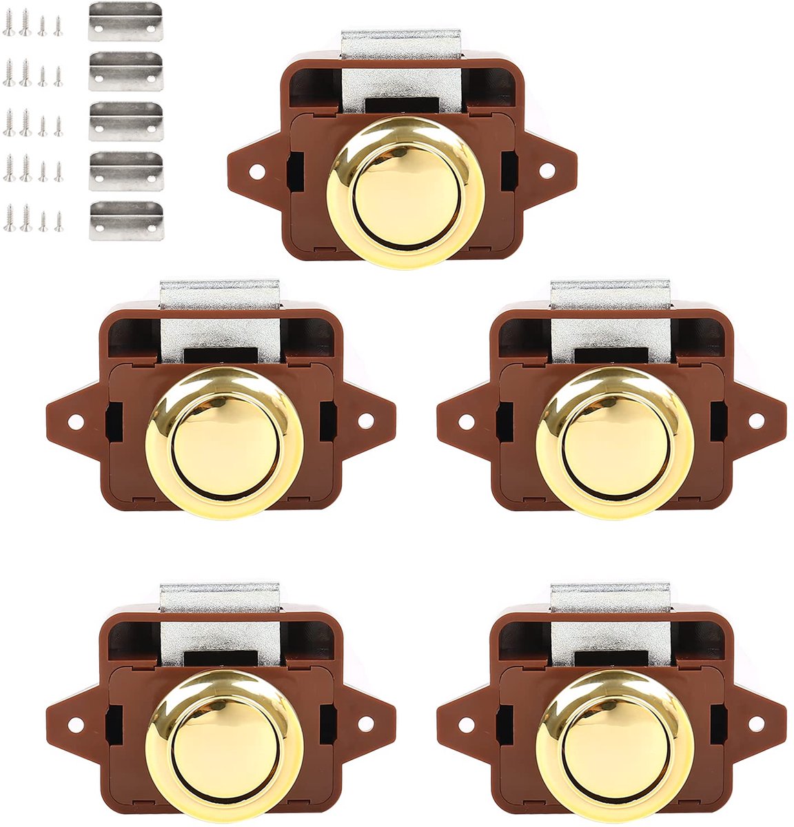 Dailygoods - Sleutelloze Drukknop Deurslot voor Meubels en Kastdeuren (5 Stuks)