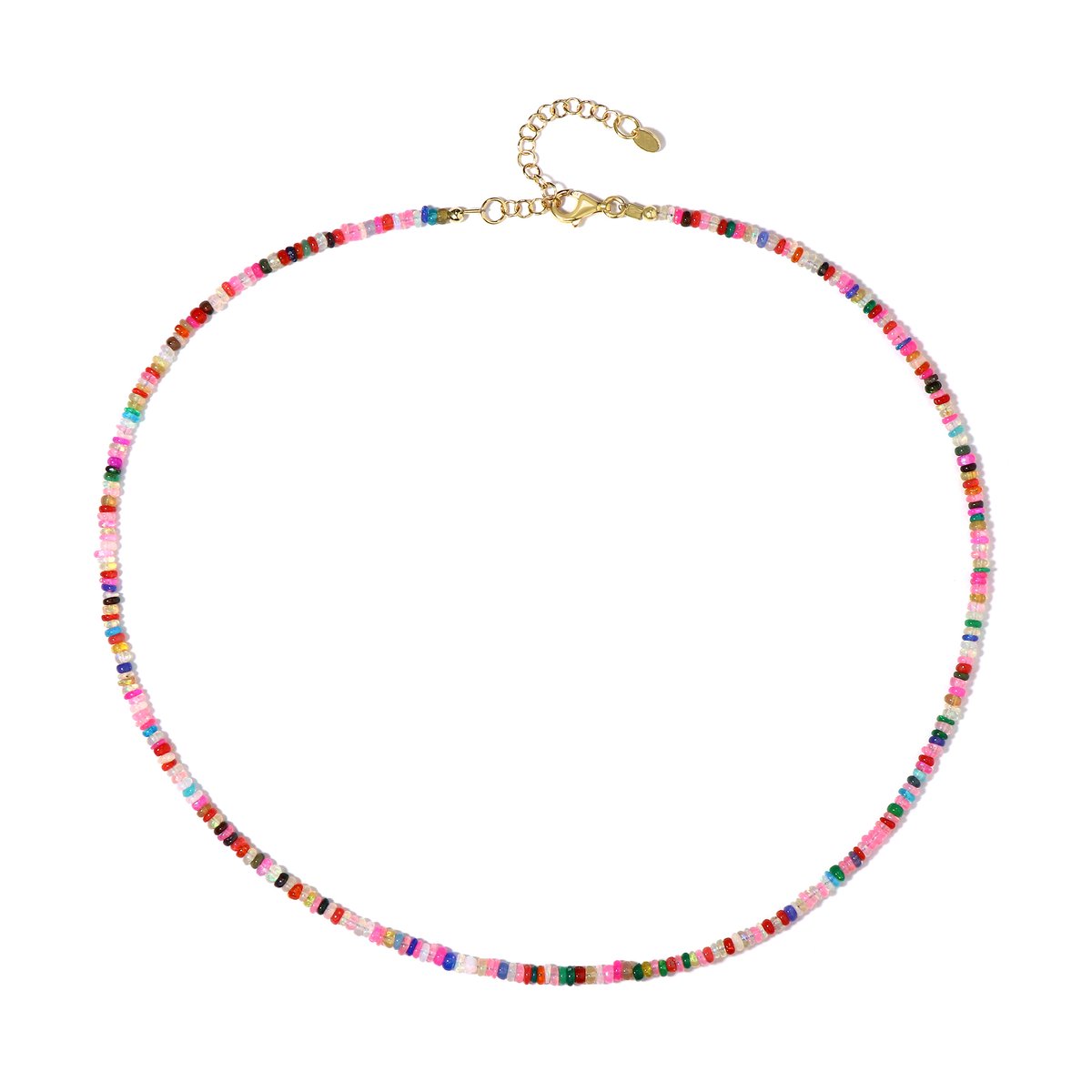 Cavill - Verstelbare Zilveren Halsketting 925 Sterling Zilver - 19,706 ct Ethiopische Fancy Opalen - Handgemaakt Unisex Sieraad
