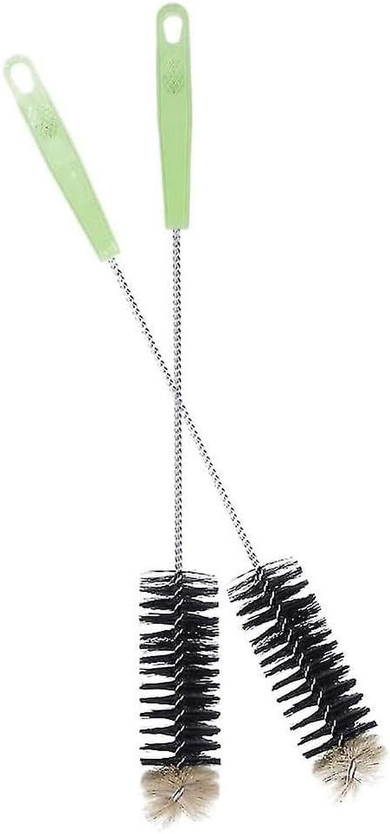 Flessenborstels - Kruikenreinigers - Flessen Reinigen - Ultra Lange 40cm - 2 Stuks - Zwart