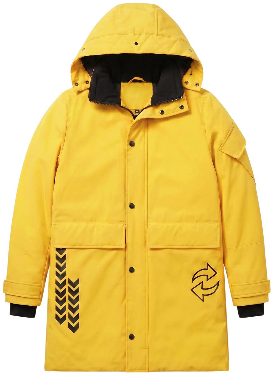 Lange Jas Heren - Winterjas Heren - LF9803 - Geel - Maat XL