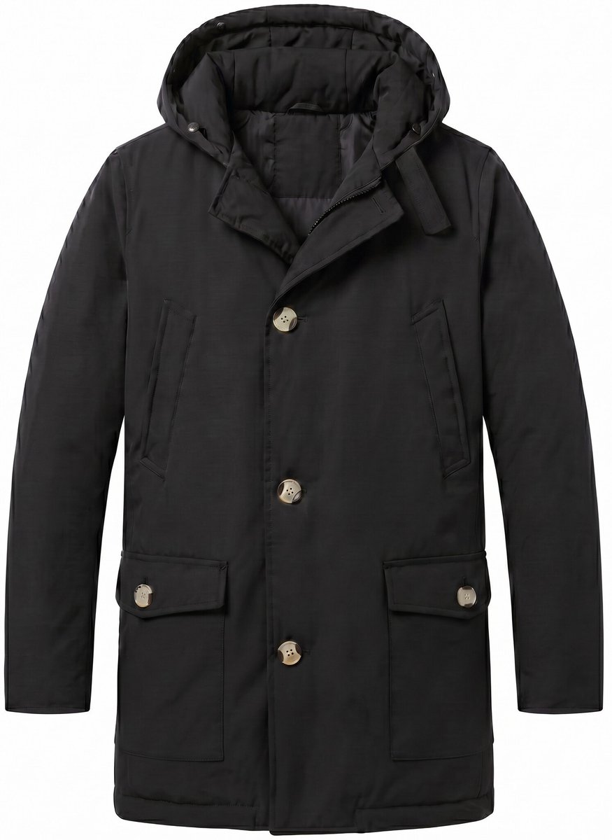 Parka Heren Winterjas - Heren Winterjas - LF7101 - Zwart - Maat XS