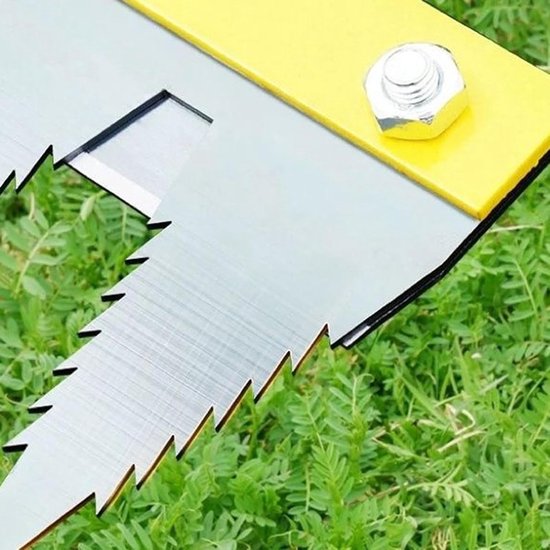 Onkruidverwijderingshark - Tuinhark Nivelleerhark - Tuinonderhoud Vereenvoudigen - Ergonomische Comfortgreep - 4 Tanden - Geel — afbeelding 3