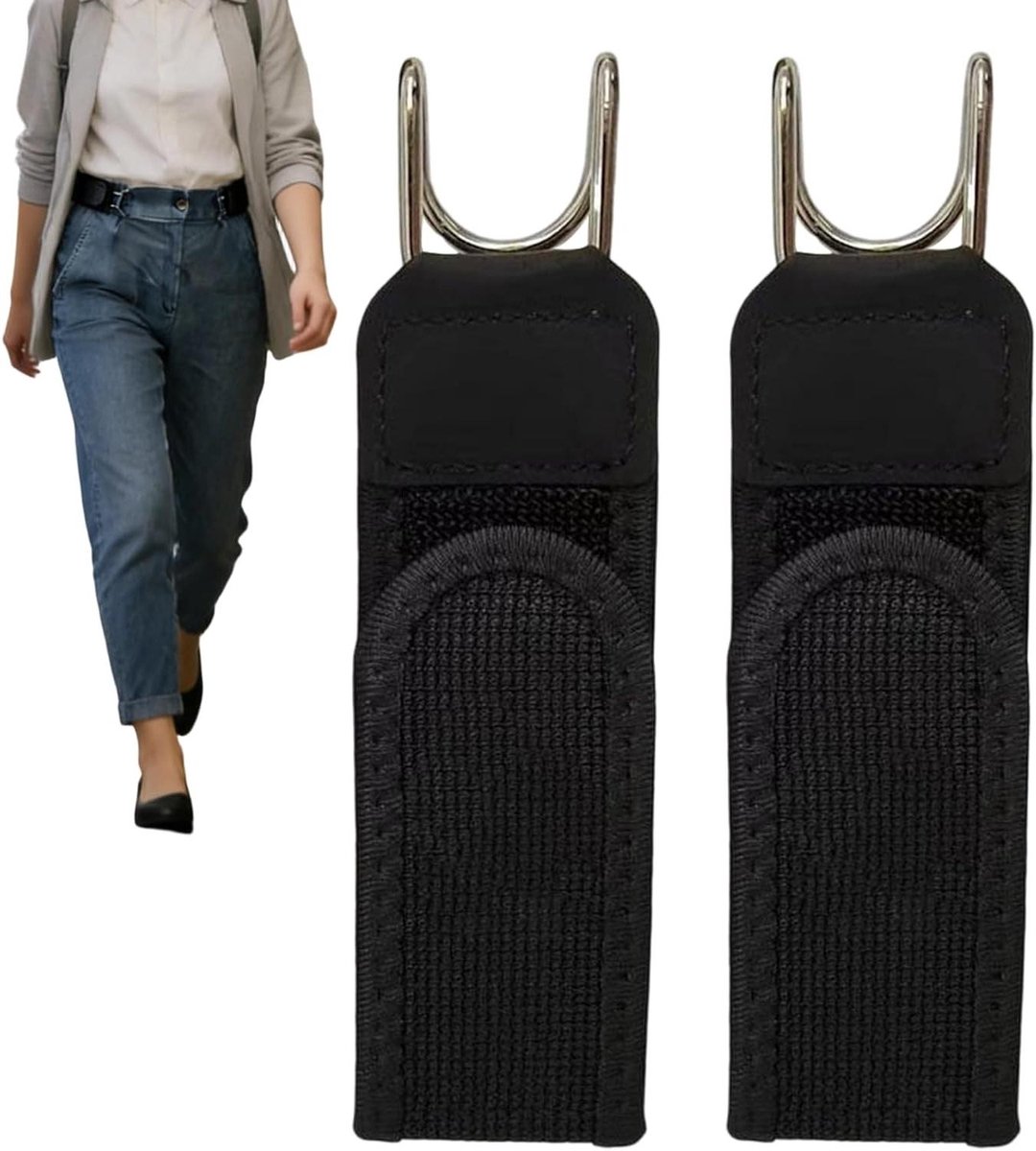 Elastisch Riem Zonder Gesp - Verstelbare Tailleband - Comfortabel Dragen - Onzichtbaar Onder Kleding - 2 Stuks - Zwart en Bruin