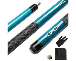 PromoHome Biljartkeu 147 cm Canadees esdoornhout 13 mm tip 2-delig met Iers linnen omhulsel Blauw