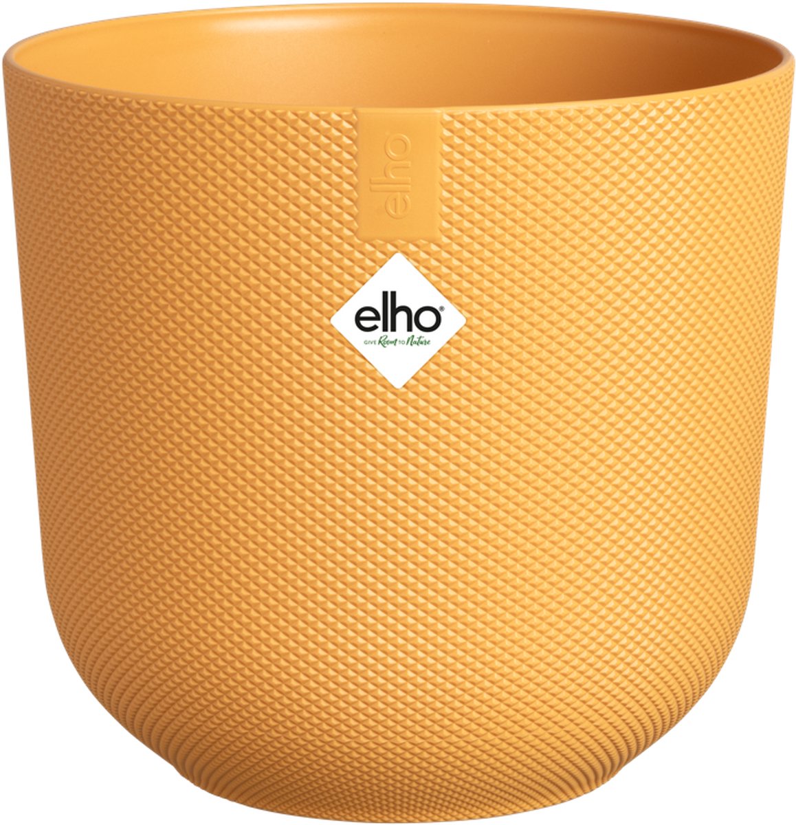 Elho Jazz Rond Mini 9cm - Kleine Bloempot voor Binnen - 100% Gerecycled Plastic - Ø 9.2 x H 8.5 cm - Amber geel