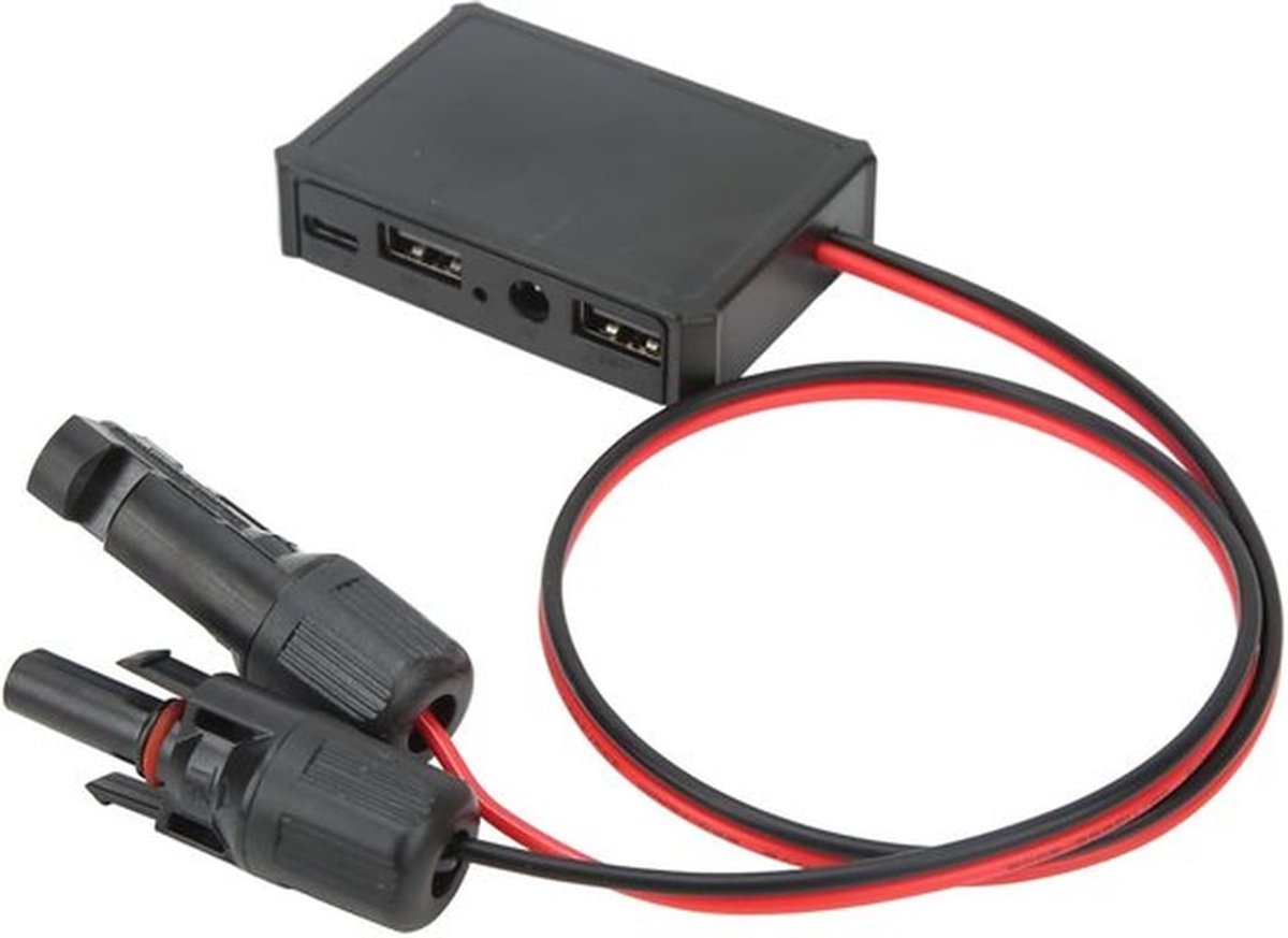 Zonnepaneelspanningsstabilisator-adapter met USB en Type-C-interface