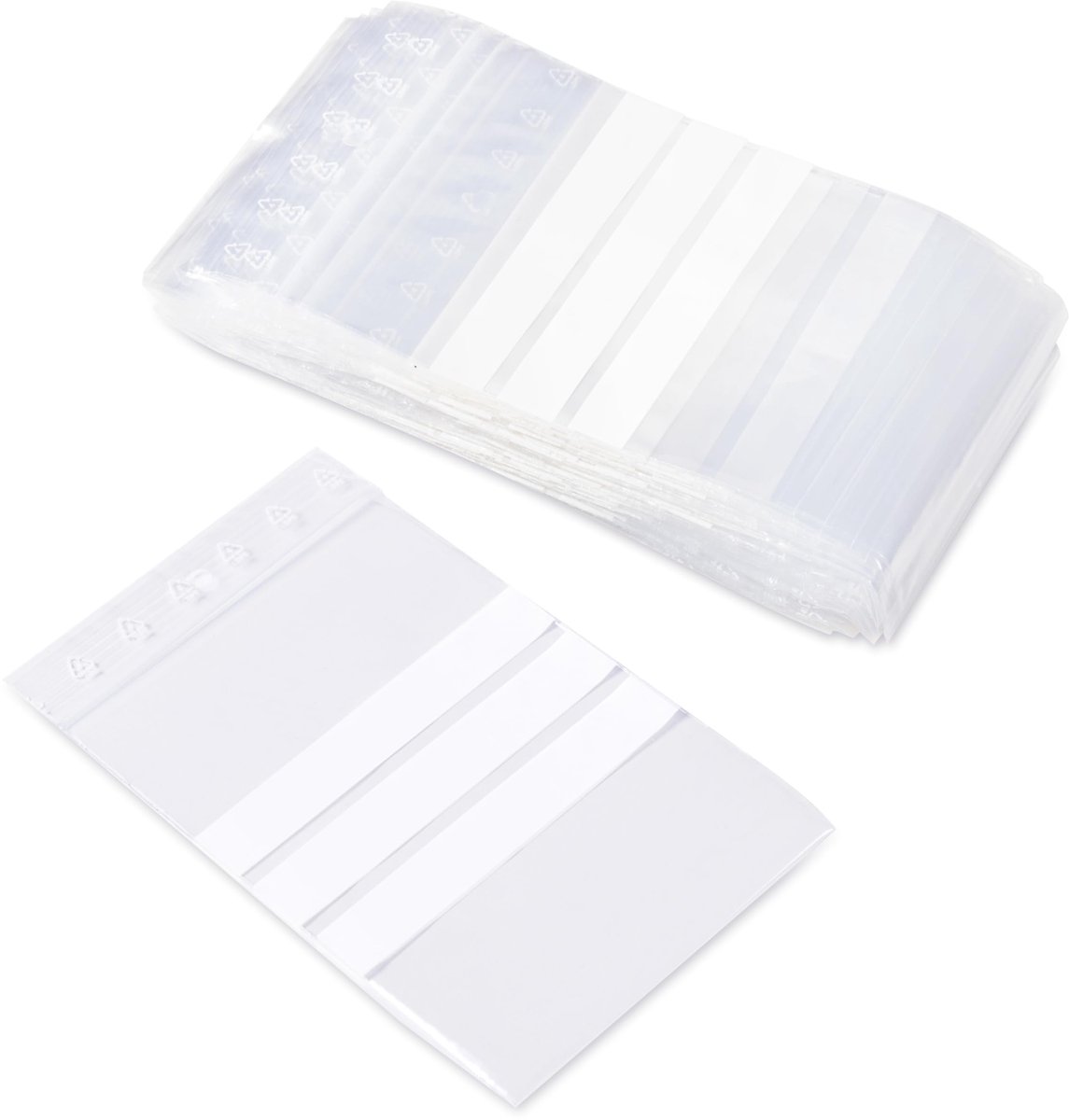 Dailygoods- Zipzakken 25 Stuks - Transparant - Hersluitbaar - 23 x 32 cm - Dik - Etiketten - Opbergzakken