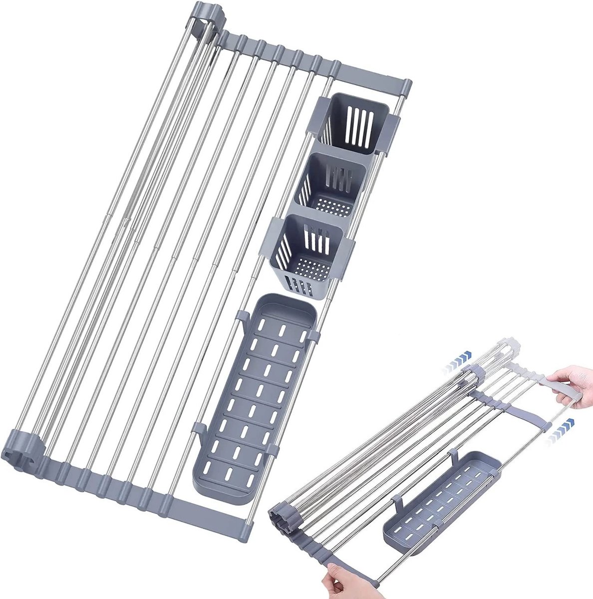 Dailygoods - Uitbreidbare Roll Up Afwasrek - Multifunctioneel en Stijlvol