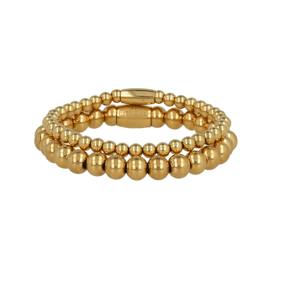 My Bendel - Goudkleurige Kralen Armbandenset - met Luxe Cadeauverpakking | Sieraden Voor Dames | One-size