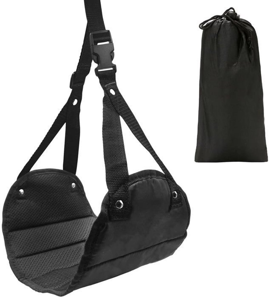 LISM-Voetsteun voor in het vliegtuig - Ergonomisch ontworpen, verstelbare voetsteun voor in het vliegtuig, draagbare voetsteun voor comfortabel reizen - Zwart