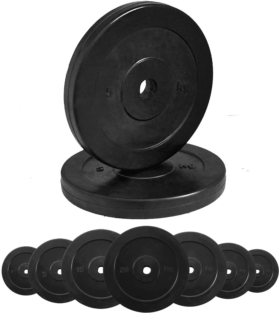 SnelShoppen - G5 HT SPORT Rubberen halterschijven Gietijzer 25 mm - Halterschijven van 0,5 tot 20 kg voor Thuisgym en Sportschool - Geschikt voor Halt