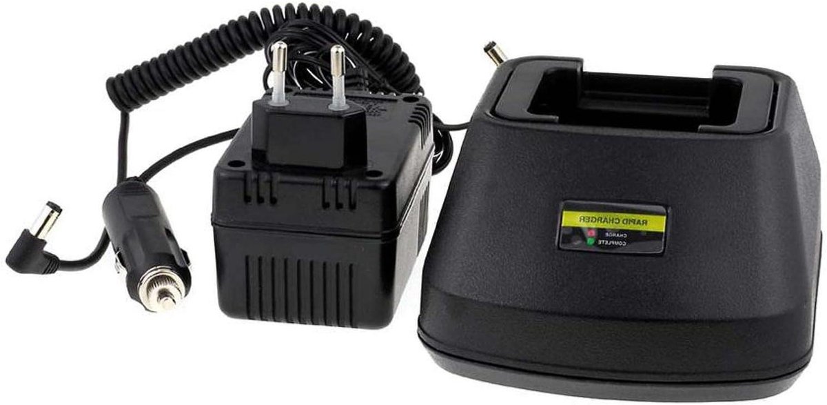 Portofoon Accu Lader - Batterij Oplader - Accu's Opladen - Compact Reismodel - 300 g - Zwart