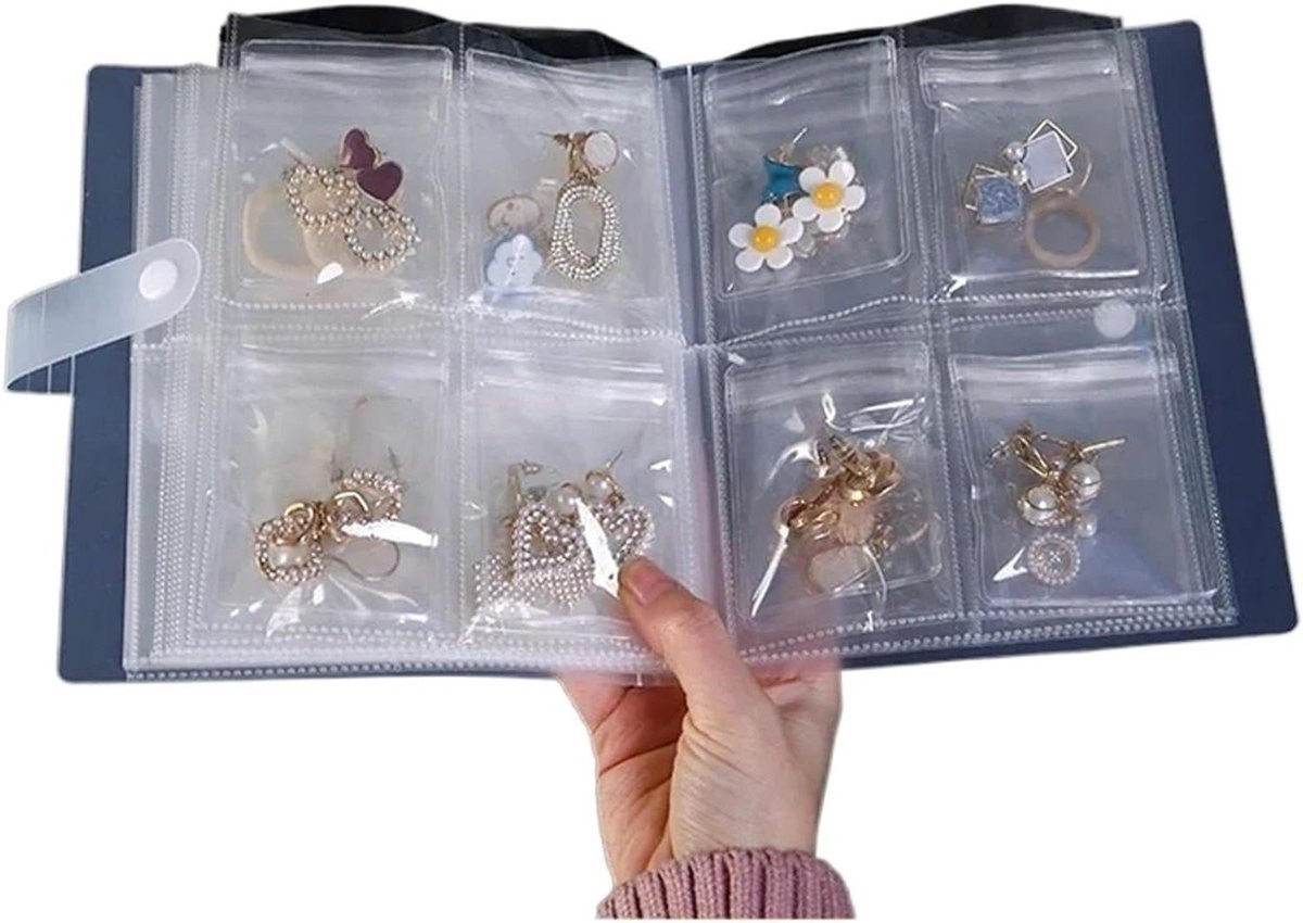 Sieraden Organizer - Opbergboek - Sieraden Opbergen - Overzichtelijk Ontwerp - 100x100x100 mm - Transparant