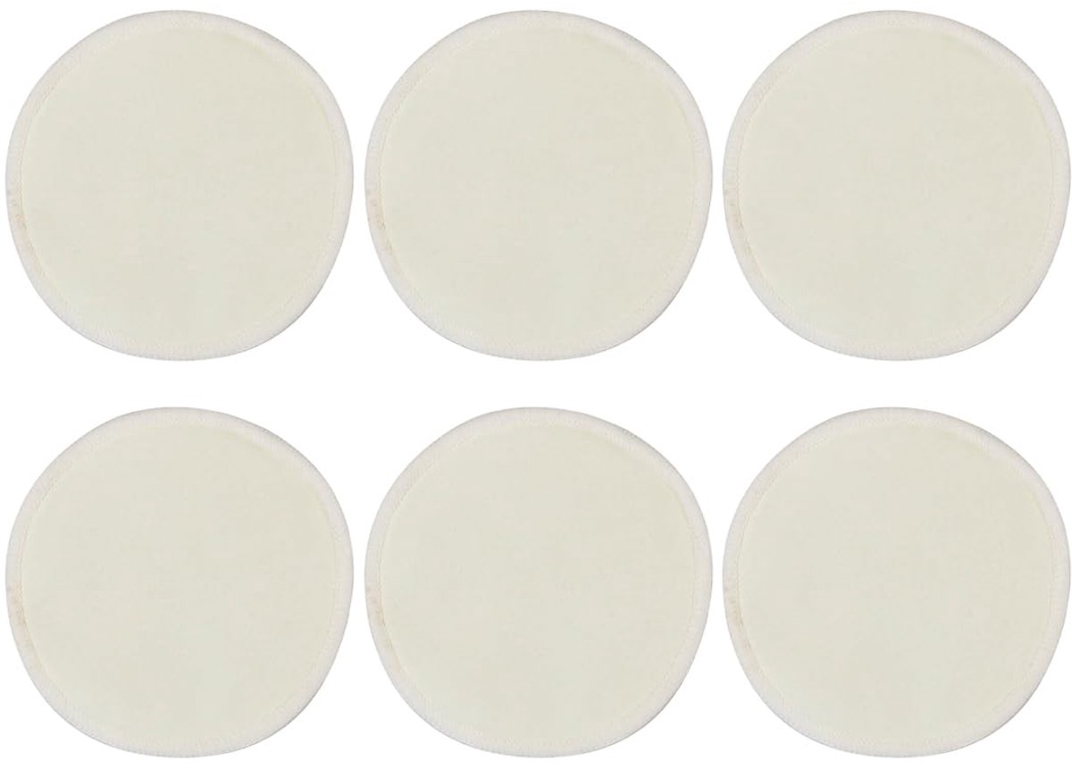 Dailygoods - Breast Pads & Shields Voedingsinzetstukken van bamboevezel - 6 stuks, herbruikbaar en lekvrij