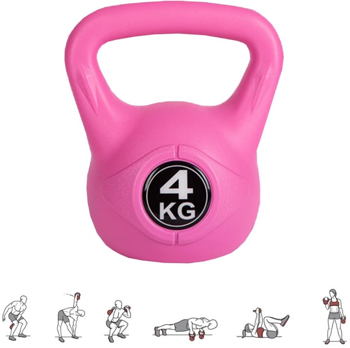 SnelShoppen - 4 kg Kettlebell Gewicht met Ergonomische Handgreep - Ideaal voor Thuis en Sportschool - Kettlebell Halter voor Spiertraining en Krachttr