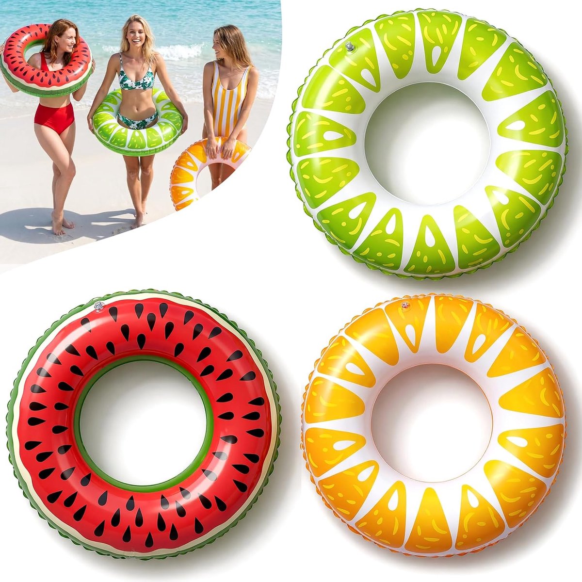 SnelShoppen - Opblaasbare zwembanden voor kinderen set van 3, kleurrijke zwembadzwembanden, veilig en comfortabel, ideaal voor zomerplezier, zwembad e