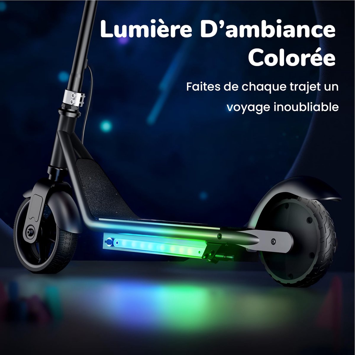 SnelShoppen - Elektrische step voor kinderen 15,2 cm - iScooter IK3 - Elektronische rem, voetrem, LED-display - Snelheid 5/10/16 km/u - Zwart voor kin