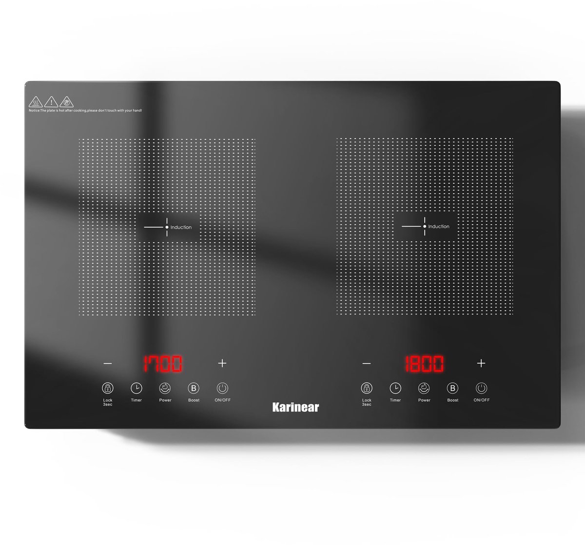 SnelShoppen - Inductiekookplaat 2 Platen 3500W met Boost-functie, Aanraakbediening, 240 min Timer, Kinderbeveiliging, 60 cm Kookplaat voor Keuken en C