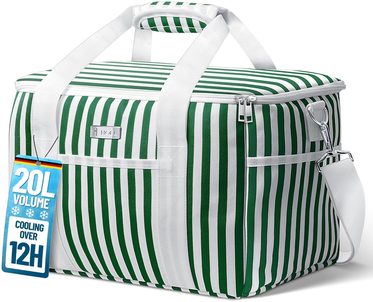 SnelShoppen - Opvouwbare Koeltas 20 Liter - Waterdichte en Lekvrije Lunchtas voor Auto, Winkelen, Picknick en Camping - Ideaal voor Feesten en Buitena
