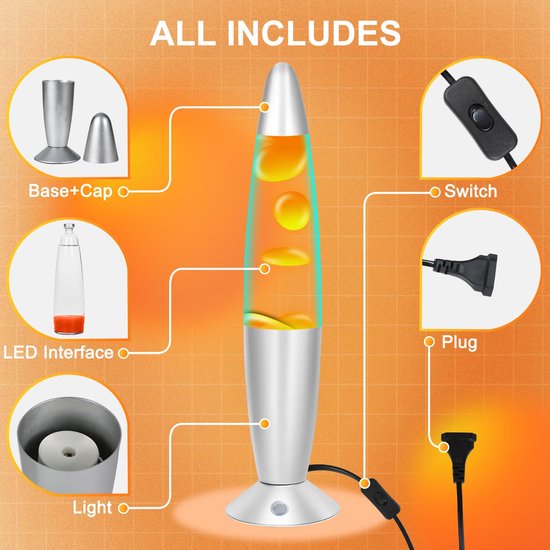 Lavalamp voor Kinderen en Volwassenen met Kleurverandering - 17 Kleuren en 4 Modussen voor Sfeerverlichting in Slaapkamer of Woonkamer van Merkloos — afbeelding 3