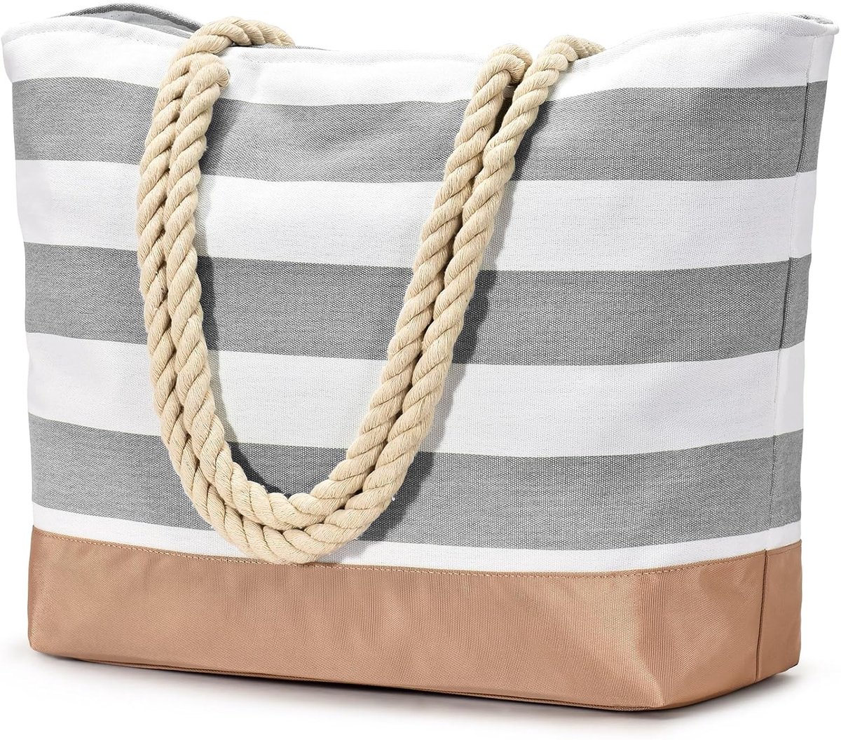 SnelShoppen - XL Waterdichte Strandtas Dames - Grote Tote Bag met Ritssluiting - Perfecte Shoppertas, Bad- en Reistas - Lichtgroen voor Vakantie, Camp