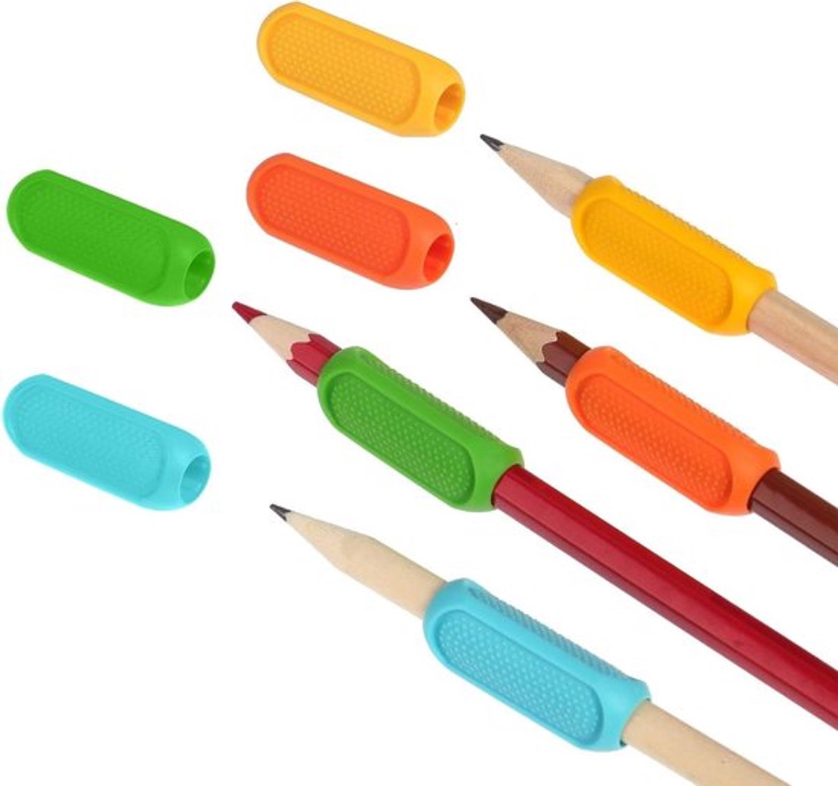 Ergonomische siliconen potloodgrepen voor kinderen - Set van 8 stuks