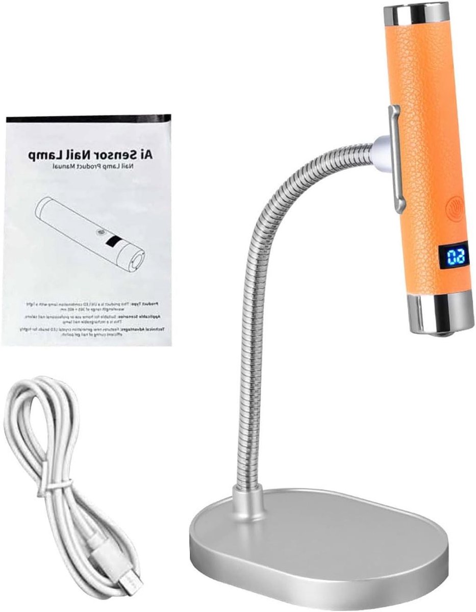 Draadloze Nagellamp - Nageldroger UV LED - Gellak Uitharden - AI Slimme Detectie - 800 mAh Batterij - Oranje