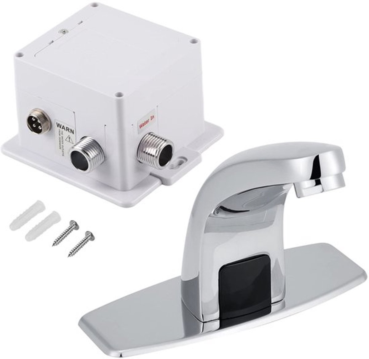 Keukenkraan - Automatische Infrarood Sensor - Handsfree Koudwaterkraan - Chroom - Touchless Wastafel Kraan - Geschikt voor Keuken en Badk...
