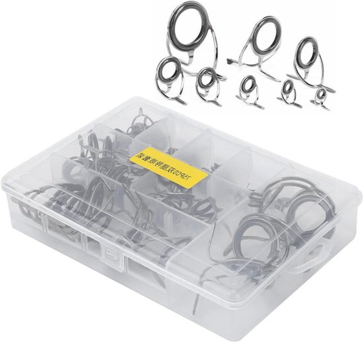 - Hengelgeleider Keramische Ringset - Zeevishengel - 75-delig - Ooggeleider Tip - Reparatieset - Visaccessoire - Geschikt voor reparatie van Zeevishengel